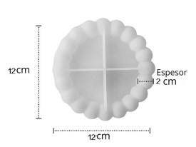 Molde silicona circulo con bordes burbujas